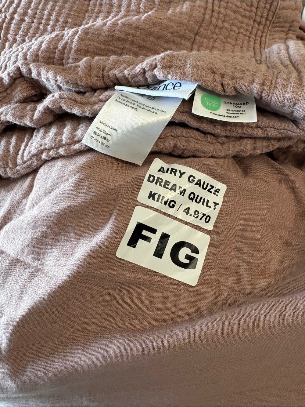 Organic Cotton Gauze Quince Duvet Cover Set Fig King/Cal King - Picture 2 of 13